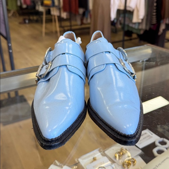 Toga Pulla Blue Two Buckle Loafers - Picture 3 of 6